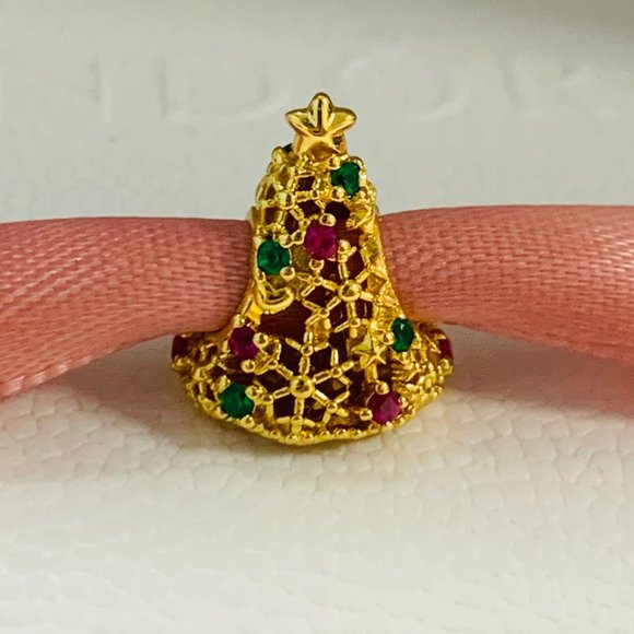 Pandora Glitter Christmas Tree Charm Holidays and Christmas Pendant - Picture 1 of 5